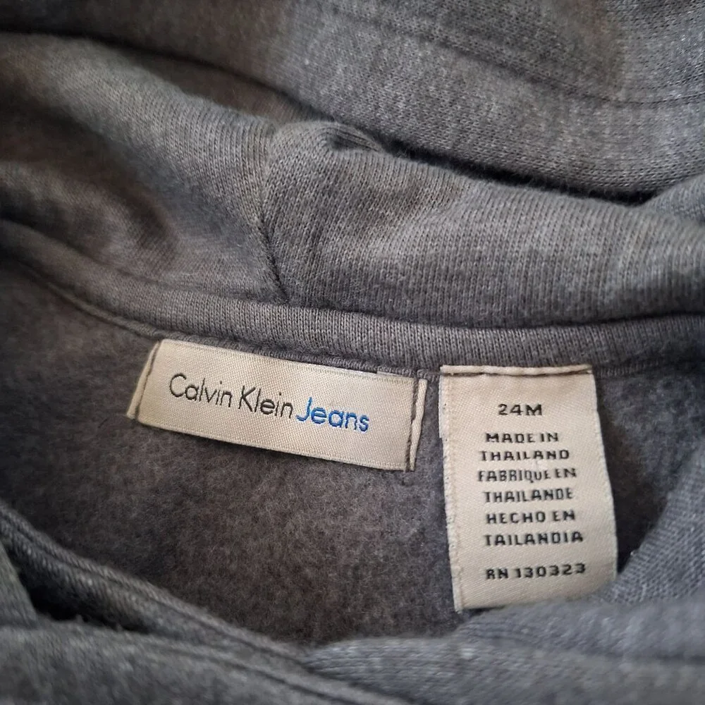 💙 Calvin Klein Jeans Girls Double Breasted Jacket Size 2T Preppy Fall Warm Ruff